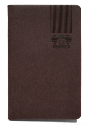 Burgundy faux leather mini address book