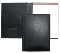black topgrain leather padfolio journal
