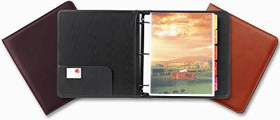 inside and outside views of one-inch leather executive binders