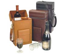 bonded leather wine carriers
