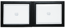 black Napa leather 8x10 double photo frame