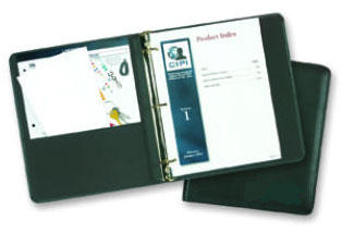 black leather three ring binder