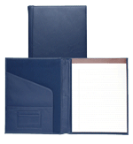 blue leather letter size padfolio