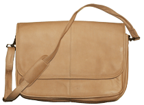 bone colored leather women's flapover laptop briefcase