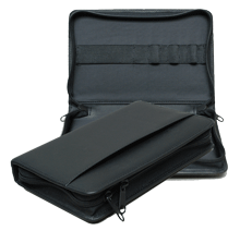 black leather zippered travel medical kit