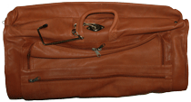 tan leather garment carrier