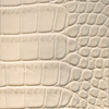 bone colored croco grain leather