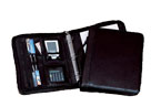 black leather ring binder organizer with handle