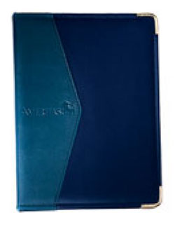 blue microfibre ring binder