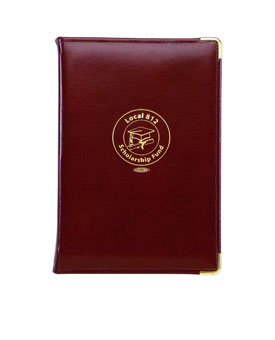 Burgundy-colored padded vinyl jr binder