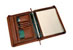tan leather ziparound binder-folio