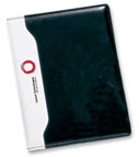 black and white vinyl padfolio