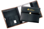 tri-fold seminar portfolio with padded cover
